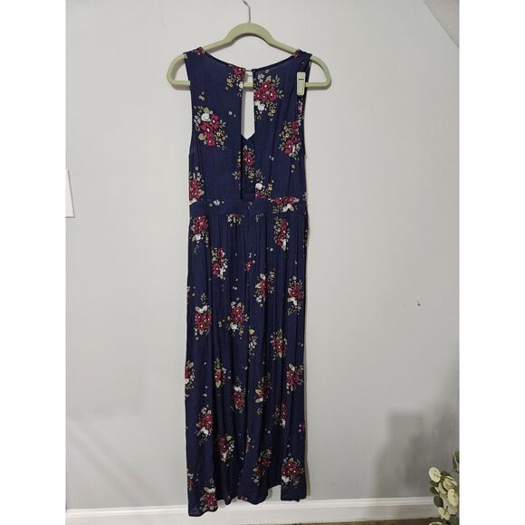 Hem & Thread Wrap Romper Blue Floral Womens Medium Tie Back Bloomcore Boho Gypsy - Picture 9 of 13